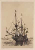 KG 09267
<br/>
Zeilschip de 'Halve Maan'
<br/>
<em>Heuff, Herman (1875-1945)</em>